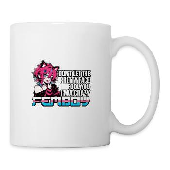 Funny Crazy Femboy Anime Catboy Aesthetic Meme - Coffee/Tea Mug - white - Right