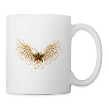 Holly Winged Halo Ornament - Coffee/Tea Mug - white - Right