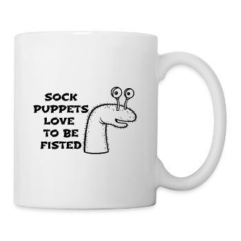 Sock Puppet Fisted - Coffee/Tea Mug - white - Right