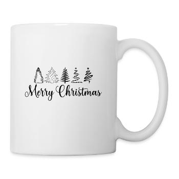 Merry Christmas Tree, Pine tree, Xmas Tree - Coffee/Tea Mug - white - Right