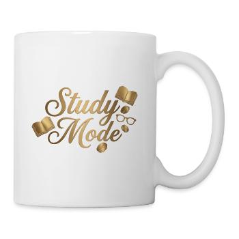 study mode with golden coffee beans.  - Coffee/Tea Mug - white - Right