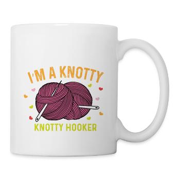 Knotty Knotty Hooker Knitter Gift - Coffee/Tea Mug - white - Right