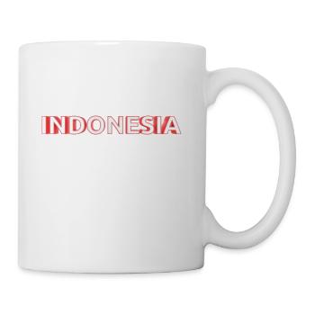 text indonesia red and white color bold style 3d - Coffee/Tea Mug - white - Right