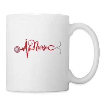 Stethoscope that creates a heartbeat - Coffee/Tea Mug - white - Right