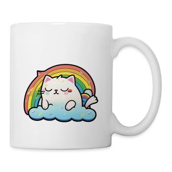 Resting Rainbow Cat - Coffee/Tea Mug - white - Right