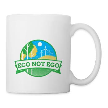 Eco not ego Save planet Earth - Coffee/Tea Mug - white - Right