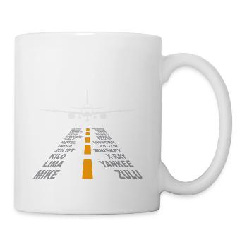 Airport Runway with Aviation Alphabet - Nato - Coffee/Tea Mug - white - Right