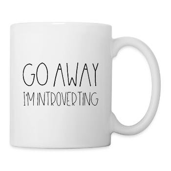 Go away Im introverting red - Coffee/Tea Mug - white - Right