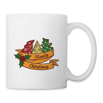 Xmas Family Christmas Mistletoe Fir Tree - Coffee/Tea Mug - white - Right