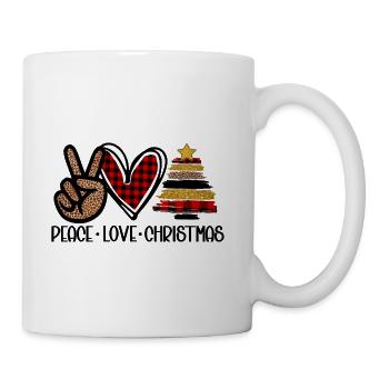 Xmas Christmas Peace Love Fir Tree Heart - Coffee/Tea Mug - white - Right