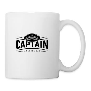 Captain Awesome Dad Saying Quote Father`s Day - Coffee/Tea Mug - white - Right