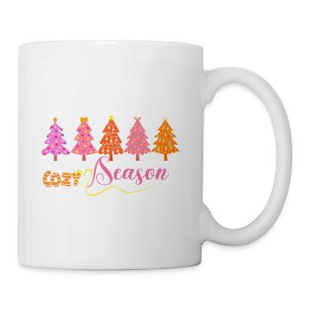 Cozy Season Christmas Trees Graphic - Coffee/Tea Mug - white - Right