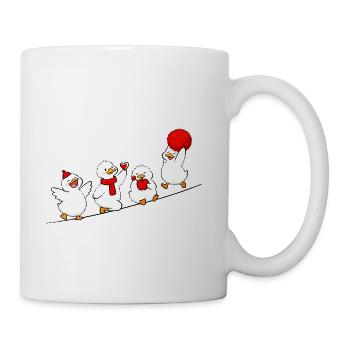 Lots of Yellow Rubber Ducks - Cute Pattern Art - Coffee/Tea Mug - white - Right