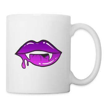 Neon Vampire Lip Bite - Coffee/Tea Mug - white - Right