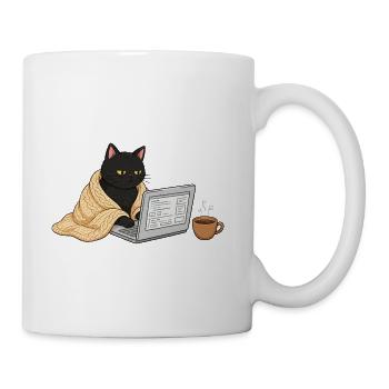 Midnight Cat Coder Cozy - Coffee/Tea Mug - white - Right