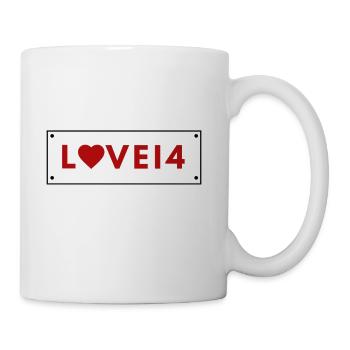 love 14 valentine s day heart - Coffee/Tea Mug - white - Right