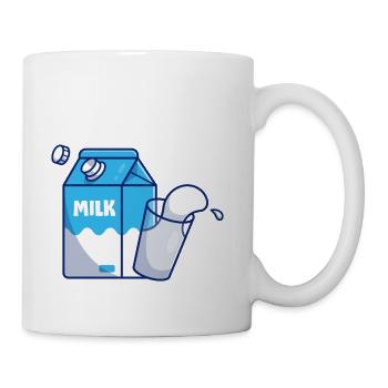 Milk Milk Box And Glass - Coffee/Tea Mug - white - Right