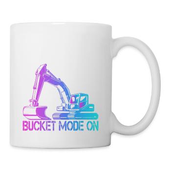 Excavator operator Bucket mode on 1 - Coffee/Tea Mug - white - Right
