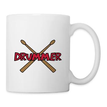Drummer Crossed Drumsticks - Coffee/Tea Mug - white - Right