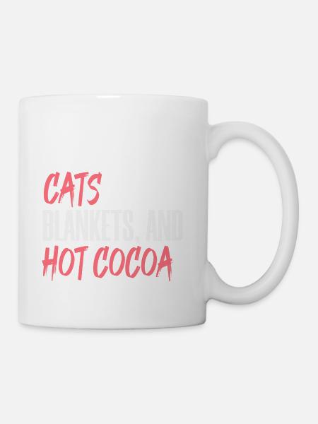 Cats Blankets Hot Cocoa Cute Chocolate Kitten Cat - Coffee/Tea Mug - white