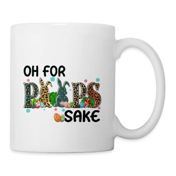 Oh For Peeps sake Funny Easter Bunny Ear Egg Kids - Coffee/Tea Mug - white - Right
