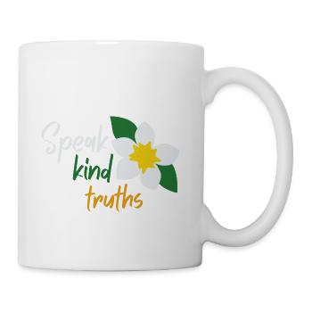 White Flower Kindness Love Cute Funny - Coffee/Tea Mug - white - Right