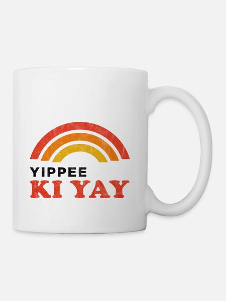 Bruce Willis Yippee Ki Yay Rainbow - Coffee/Tea Mug - white