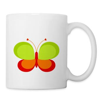 Green And Orange Butterfly - Coffee/Tea Mug - white - Right