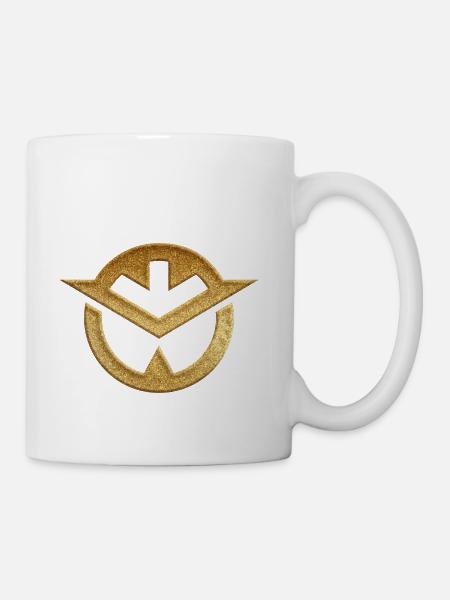 Okayama Prefecture Symbol In Gold Faux - Coffee/Tea Mug - white