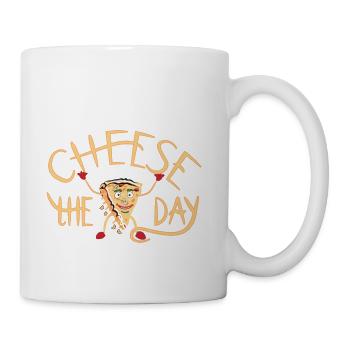 Cheese The Day Smiling Pizzaholic Italian Foodie - Coffee/Tea Mug - white - Right