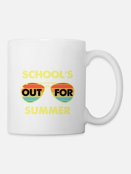 School s Out For Summer Retro Sunglasses Beach - Coffee/Tea Mug - white