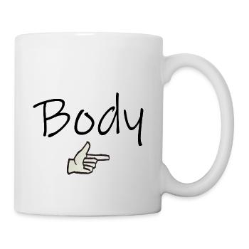 Body and Soul Finger Pointing Left - Coffee/Tea Mug - white - Right