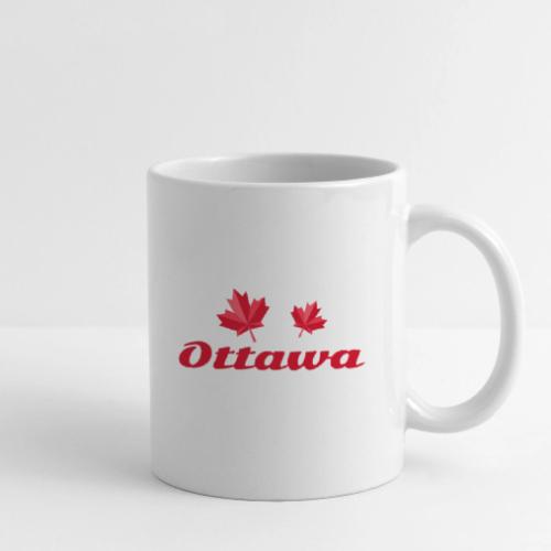 Ottawa with two red maple leaves - Coffee/Tea Mug