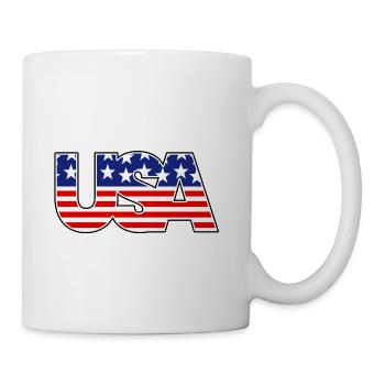 American Flag USA Logo - Coffee/Tea Mug - white - Right