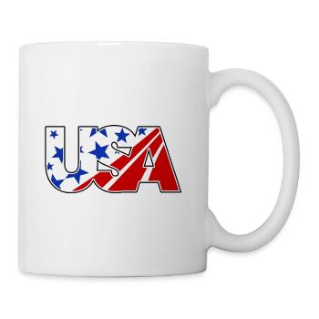 USA Flag with Stars and Stripes Effect  - Coffee/Tea Mug - white - Right