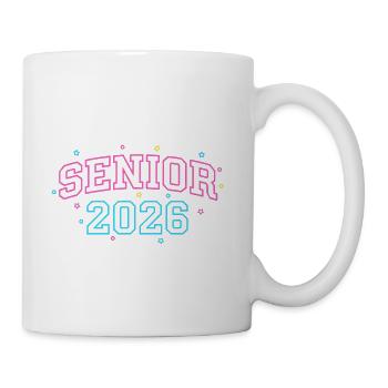 Senior 2026 Neon Outline - Coffee/Tea Mug - white - Right