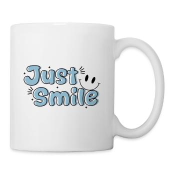 Just Smile — Bubble Letter Cheer - Coffee/Tea Mug - white - Right