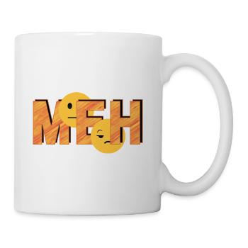 Meh on Striped Word - Coffee/Tea Mug - white - Right
