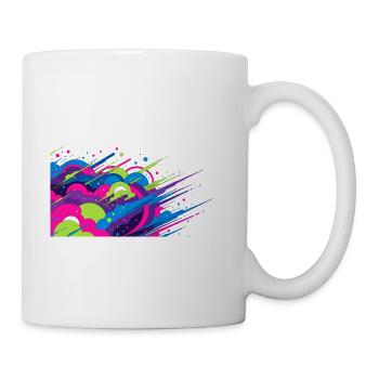 Neon Splash Graffiti Burst - Coffee/Tea Mug - white - Right