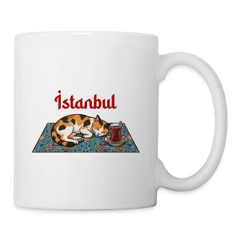 Cozy Istanbul Cat – Turkish Tea & Mosaic - Coffee/Tea Mug - white - Right