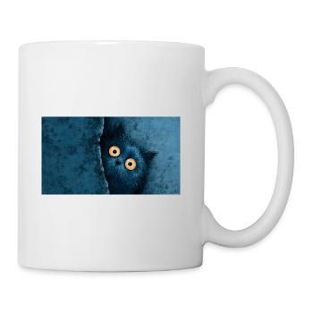 Blue Peek Cat - Coffee/Tea Mug - white - Right