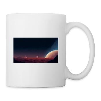 Alien Moonrise Over Red Dunes - Coffee/Tea Mug - white - Right