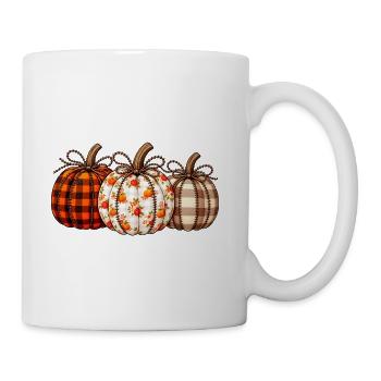 Autumn Patchwork Pumpkins - Coffee/Tea Mug - white - Right
