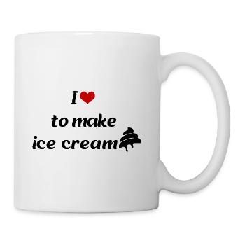 I love to make ice cream - Coffee/Tea Mug - white - Right