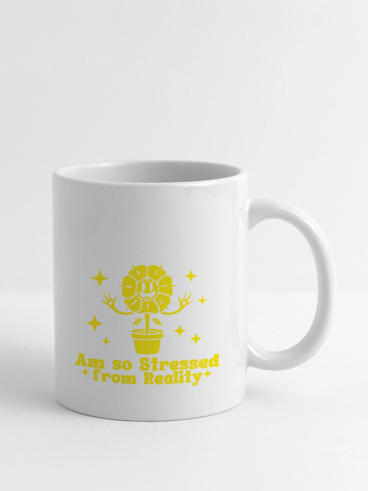 Stress From Reality Mono - Coffee/Tea Mug - white - Right