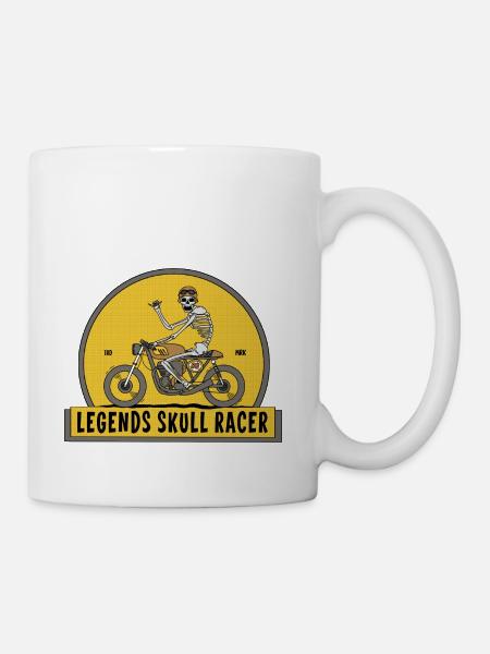 Legend Skull Racer - Coffee/Tea Mug - white