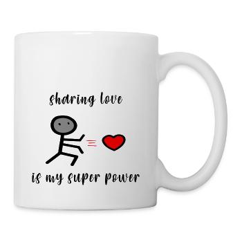 Sharing Love Is My Super Power - Coffee/Tea Mug - white - Right