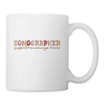Sonographer support encourage care - Coffee/Tea Mug - white - Right