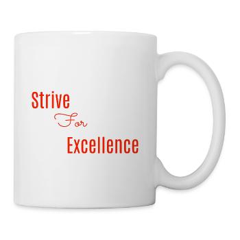 Strive For Excellence Red - Coffee/Tea Mug - white - Right
