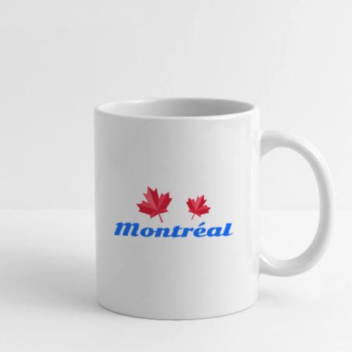 Montréal with two red maple leaves - Coffee/Tea Mug